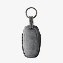 Alcantara Car Key Fob Cover for Audi Model C with Buckle - Space Grey