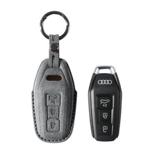 Alcantara Car Key Fob Cover for Audi | Model E with Buckle - Space Grey