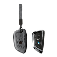 Alcantara Car Key Fob Cover for BMW | Model E with Buckle - Space Grey