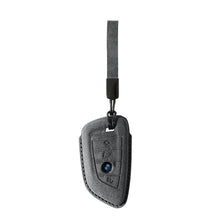 Alcantara Car Key Fob Cover for BMW | Model E with Buckle - Space Grey