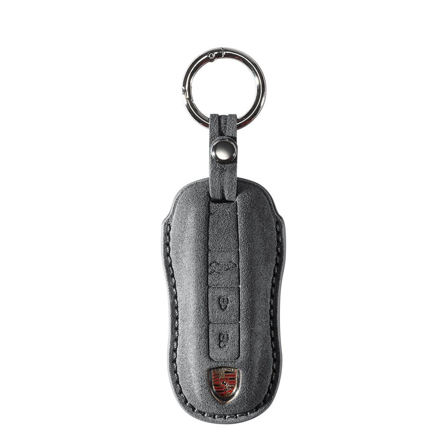 Alcantara Car Key Fob Cover for Porsche | Model B with Buckle - Space Grey