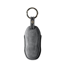 Alcantara Car Key Fob Cover for Porsche Model C with Buckle - Space Grey