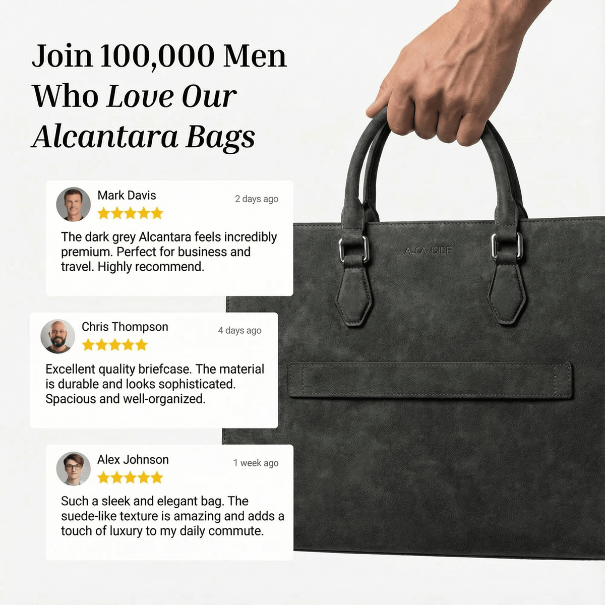 Alcantara Laptop Bag - Space Grey