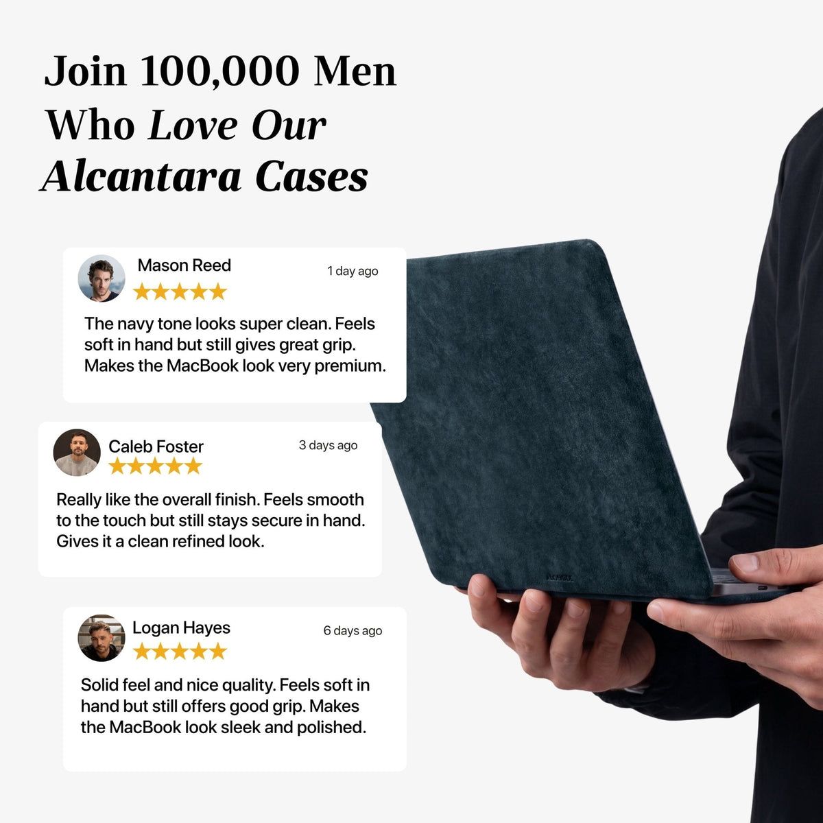 Alcantara MacBook Air Cover - For 13.6 inch (2022 M2 - 2025 M4) - Navy Blue