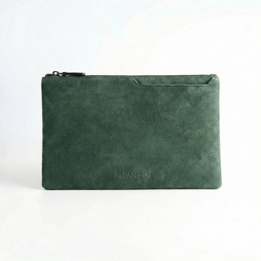 Alcantara Pouch - Midnight Green