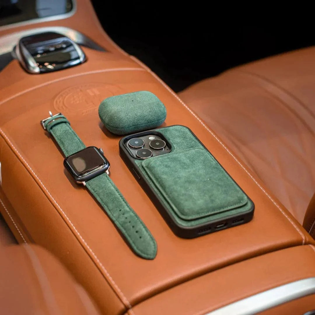 iPhone 15 - Alcantara Back Cover - Midnight Green
